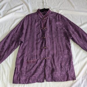 Vintage Silk Artistic Palace Tang Blouse Jacket/ Kimono Jacket Large(Mens)